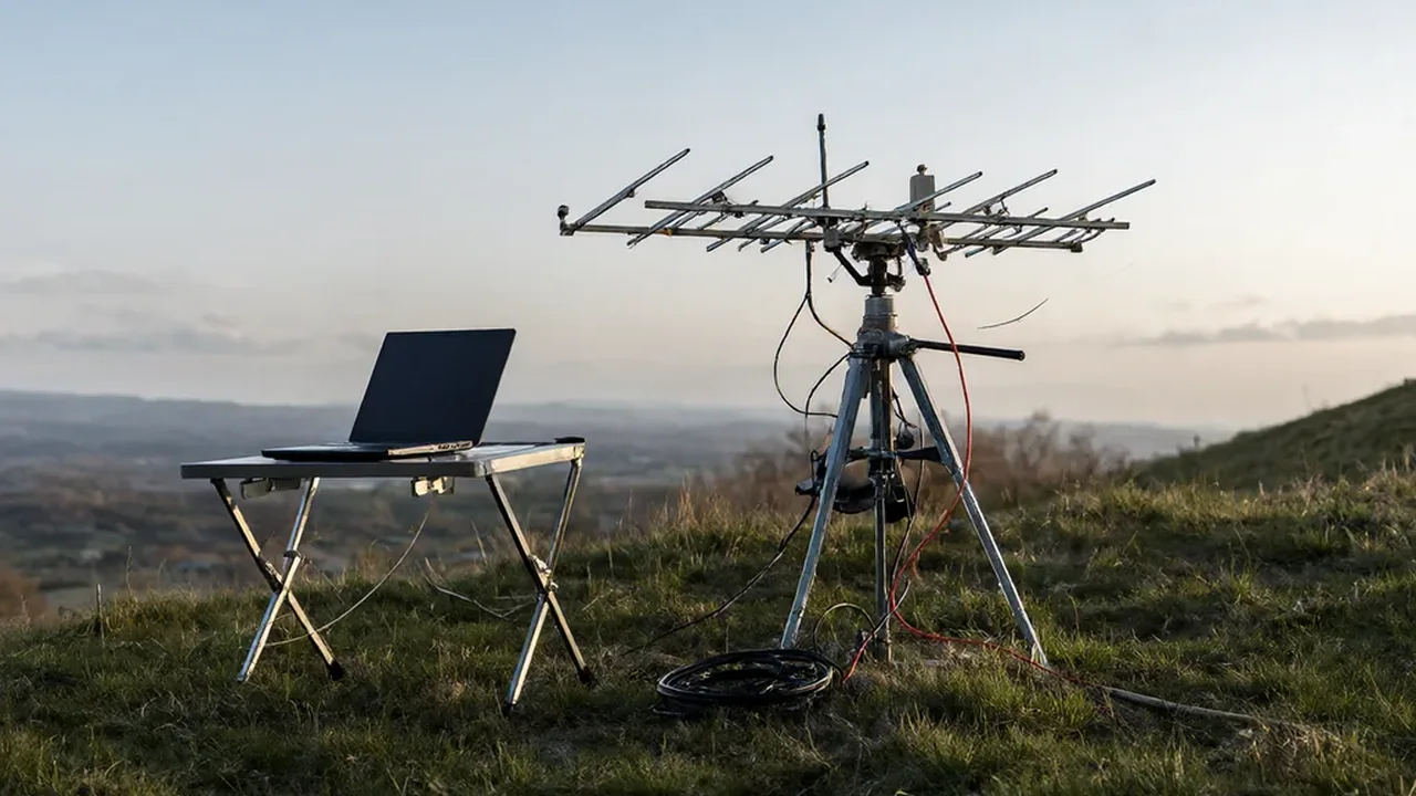 Estação de terra: antenas, rádio e receção de telemetria